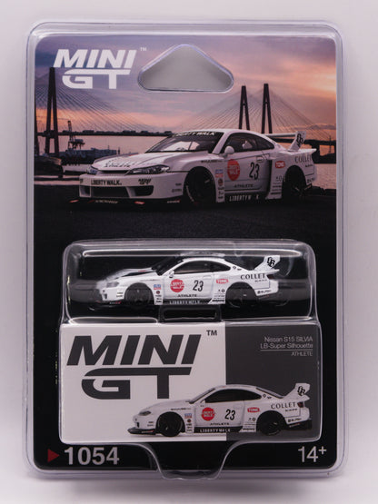 Mini GT #1054 Nissan Silvia S15 Liberty Walk Super Silhouette Athlete White *BLISTER