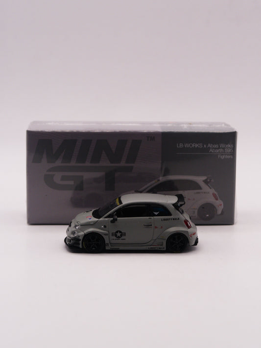 Mini GT #1064 Fiat 595 Abarth Liberty Walk x ABAS Works Fighters Szary