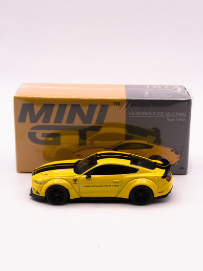 Mini GT #1077 Ford Mustang LB-WORKS Liberty Walk Żółty *Pudełko