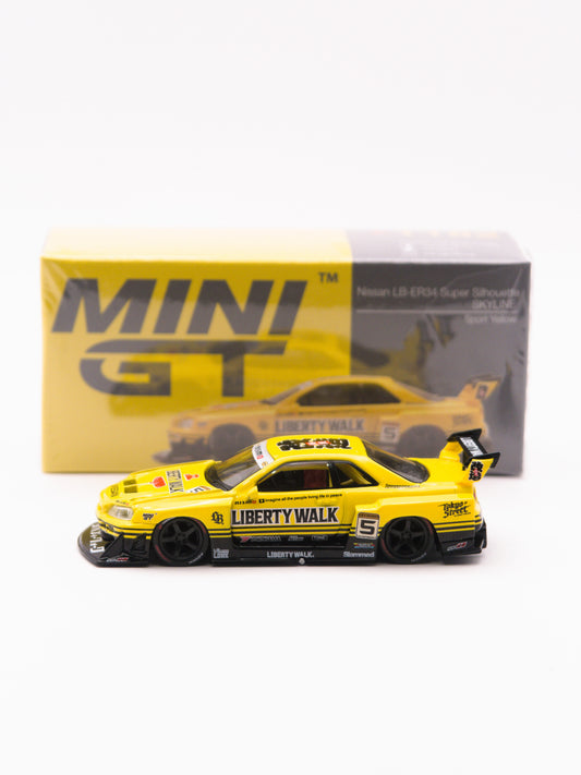 Mini GT #1182 Nissan Skyline GT-R R34 Żółty *PUDEŁKO