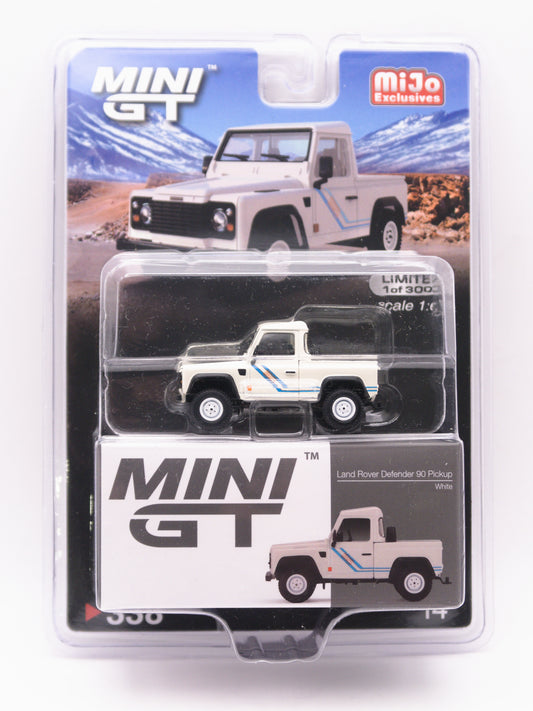 Mini GT #338 Land Rover Defender 90 Pickup Biały *BLISTER