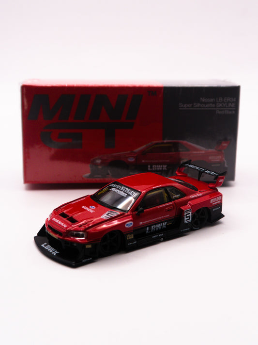 MiniGT #843 Nissan LBWK LB-ER34 Super Silhouette SKYLINE Red Black