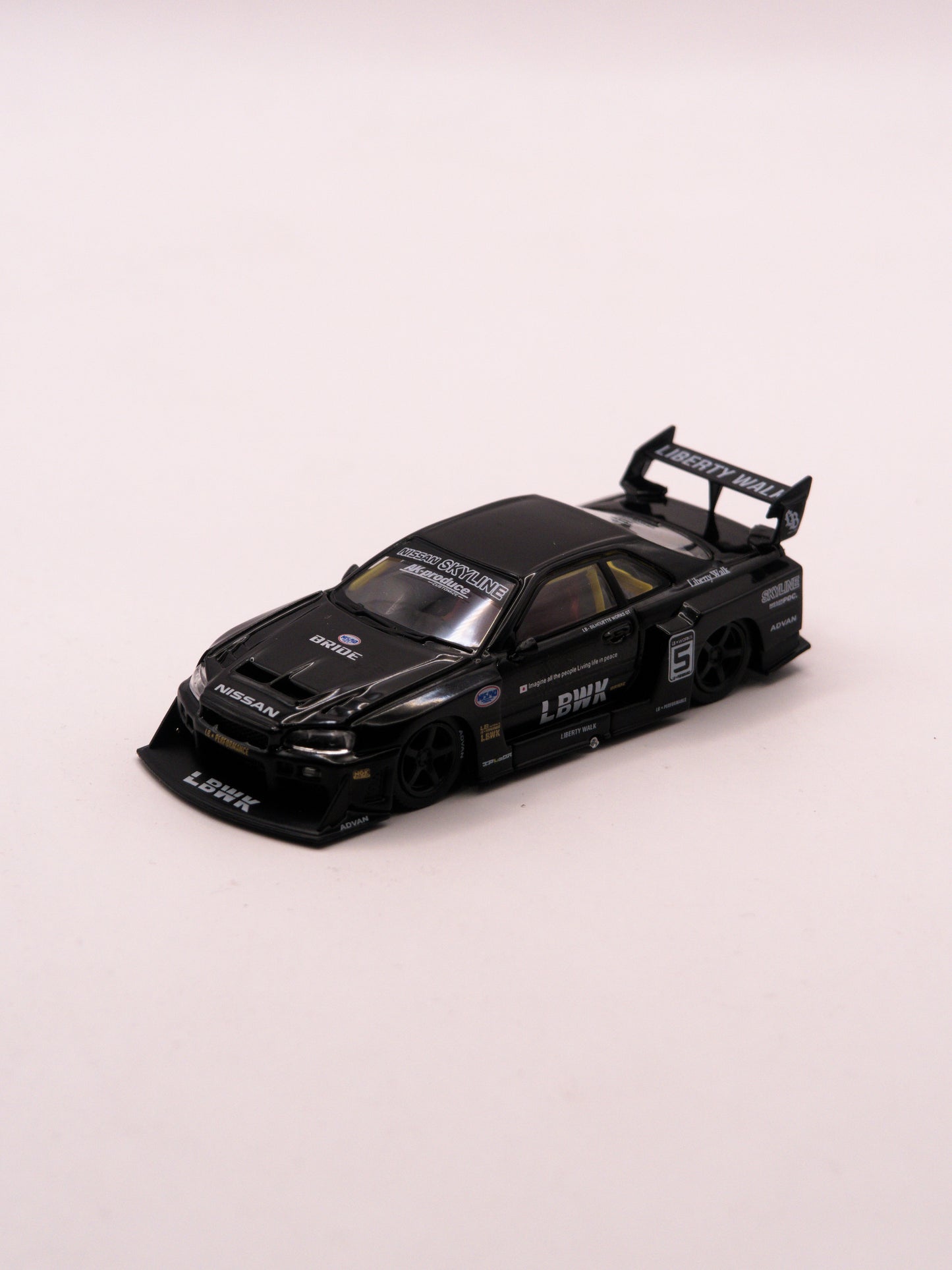 Mini GT #844 Nissan Skyline R34 Liberty Walk LBWK Silouette Black