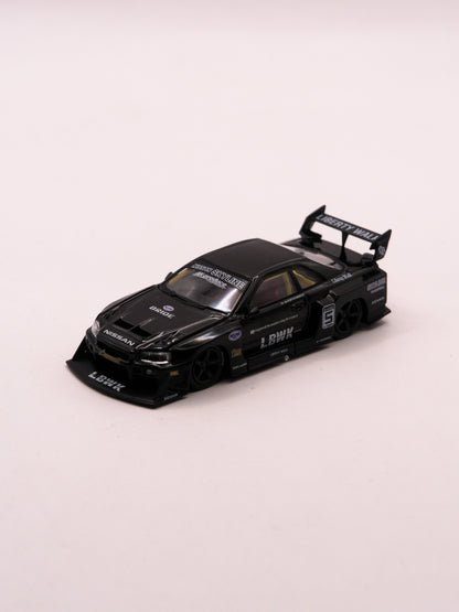 Mini GT #844 Nissan Skyline R34 Liberty Walk LBWK Silouette Black