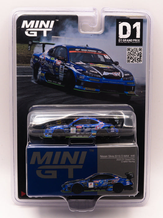 Mini GT #857 Nissan Silvia S15 D-Max #46 2023 D1 Grand Prix Blue