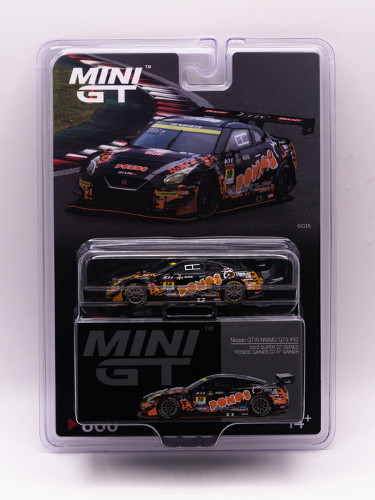 Mini GT #860 Nissan GT-R Nismo GT3 #10 2023 Super GT Series Ponos Gainer GT-R Black