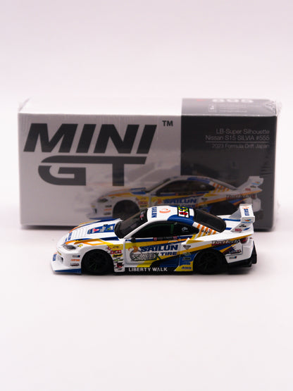 Mini GT #895 Liberty Walk LB-Super Silhouette Nissan S15 Silvia #555 2023 Formula Drift Japan