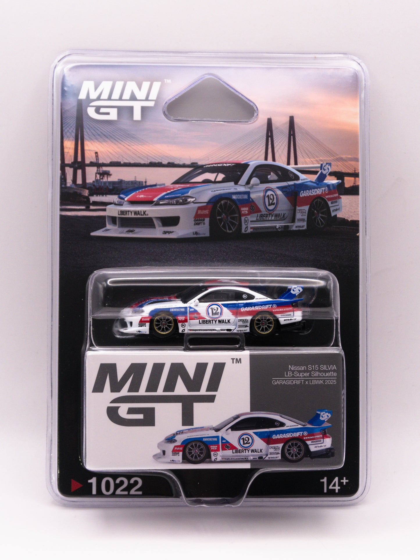 Mini GT #1022 Nissan Silvia S15 LB-Super Silhouette Liberty Walk Biały *Blister