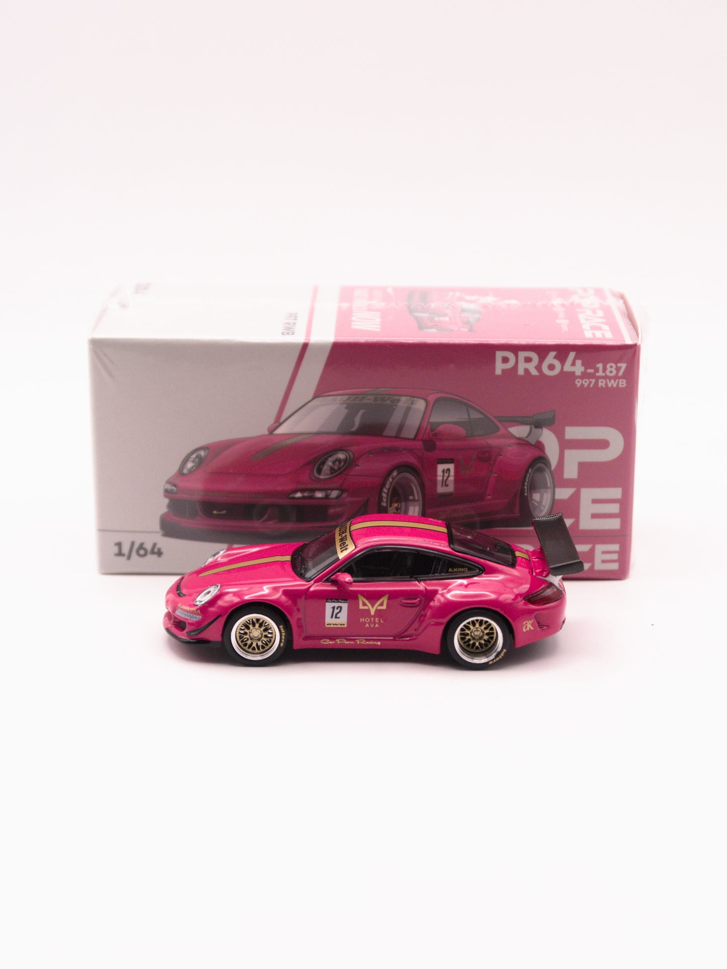 Pop Race PR64-187 Porsche 911 997 RWB AVA Różowy