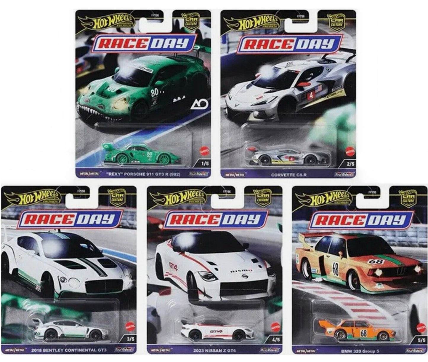 Hot Wheels Premium RACE DAY Set of 5 cars